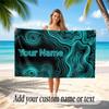Abstract Geometric Theme Soft Beach Towel Personalized Custom Name Text Towel Portable for Beach Pool Travel