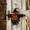 Scarecrow Harvest Decorations Halloween Door Sign for Porch, Cute Ghost Dwarf Hanging Wall Autumn Festival Plaque, Rustic Farmhouse Decor Front Porch
