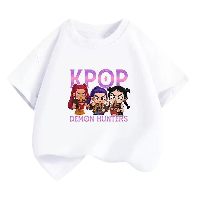 Kids Girls Kpop Hunters Rumi Zoey Mira Print Princess T-shirt Top 110cm белый