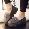 Fashion Women Casual Flat Shoes Soft Loafers Fashion Winter Shoes Comfort Warm Plush Bow Slip On Female Cotton Shoes Zapatos De Mujer