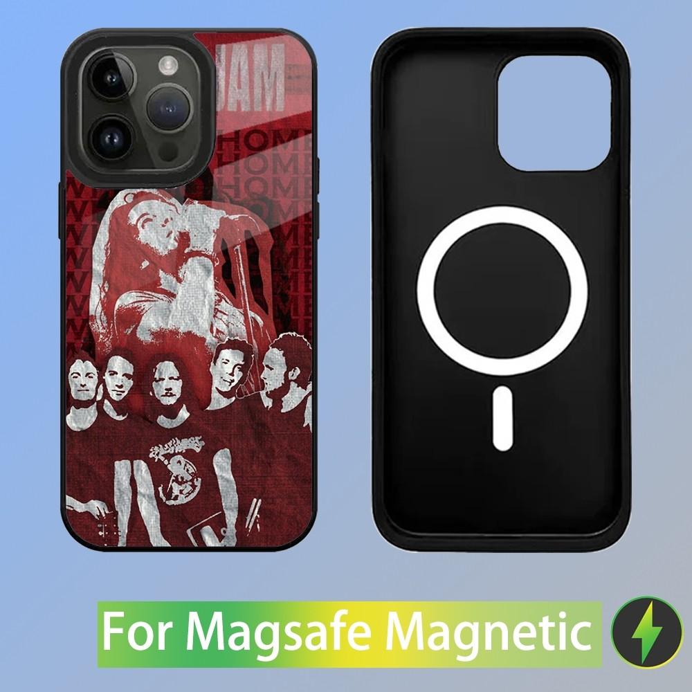 P-Pearl Jam Rock Band Phone Case For iPhone 16,15,14,13,12,11,Plus,Pro,Max Mini Magsafe Magnetic Wireless Charging