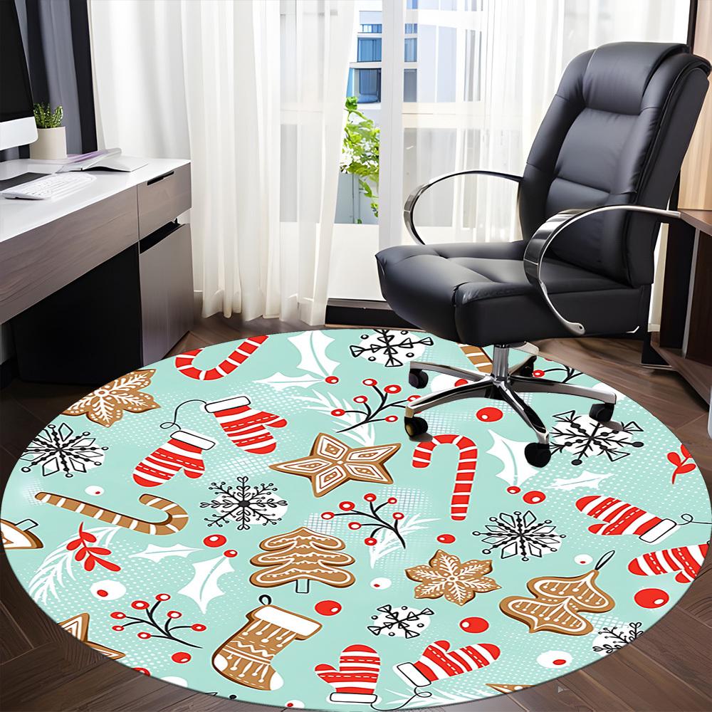 1pc Christmas Ornaments Chair Carpet for Office, Non-slip, Soft and Durable Office Rug for Decoration, Perfect for Office yy251229157