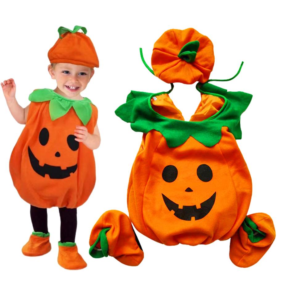 Boy Girls Pumpkin Halloween Vestidos Party Costume Children Romper Infant Kids Jumpsuit Carnival Party Cosplay Children Clothes