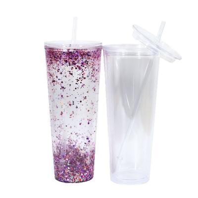 NEW 24oz Capacity Snowglobe Tumbler Pre-Drilled Holes DIY Snow Globe Cup Transparent Mason Jar Cups Drinkware