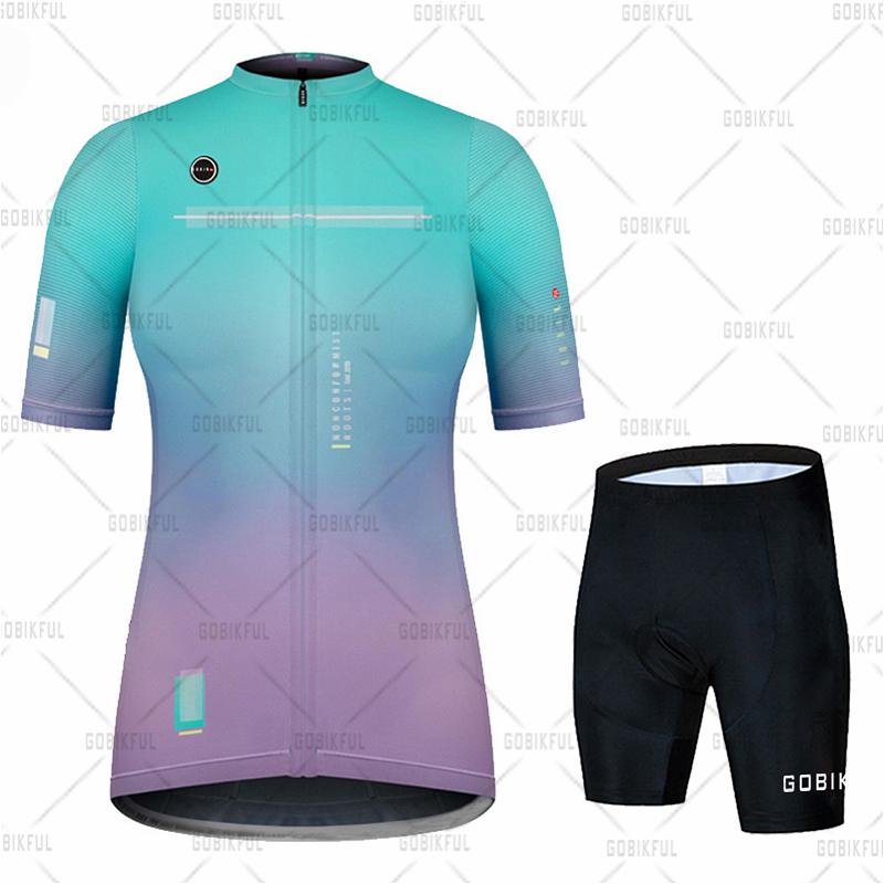 Womens Cycling Jersey Bib Shorts Sets Wear Racing Bike Clothing Kits Feminino Bicycle Clothes Suits Riding 2026 Summer Breathable Cycling Suit Set