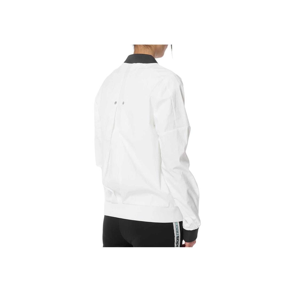 Adidas Womens Training Series Windproof Breathable Stand Collar Sports Casual Baseball Jacket Women Jacket White DM5258