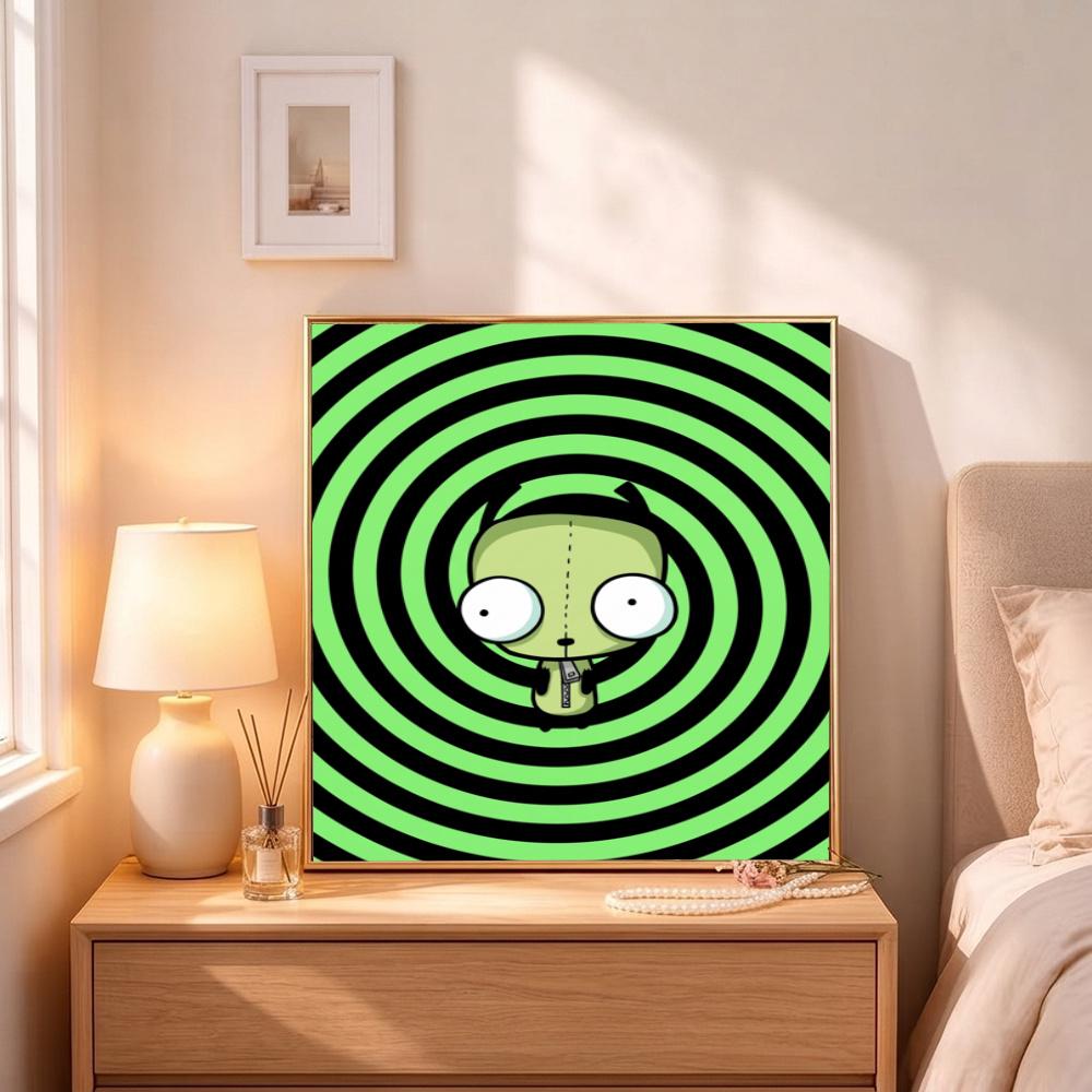 Spooky Cute Zombie Checkerboard 5D Diy Diamond Paintings Mosaic Wall Round Diamond Art Painting Kits Embroidery Crystal Accessories Frameless