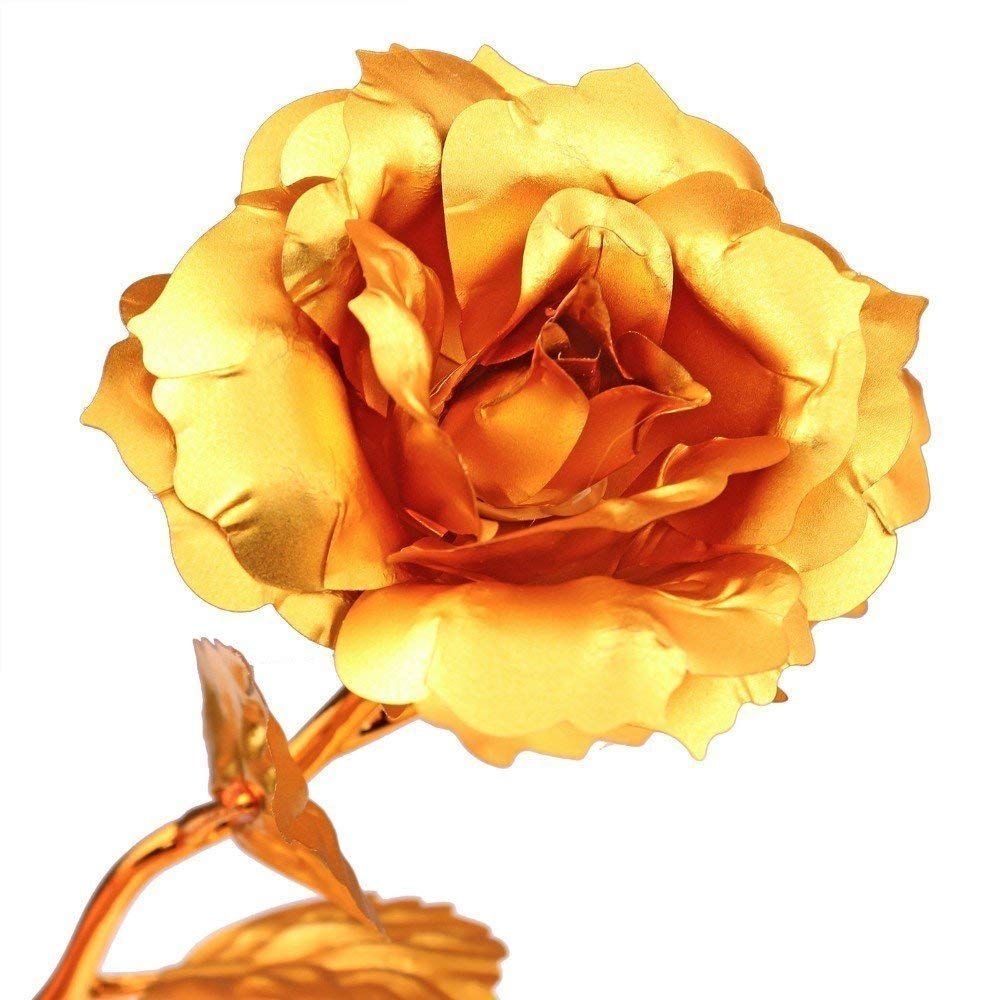 Gold Rose  with Red Velvet Box