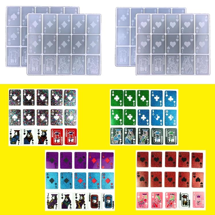 15 Cavities Playing Card Epoxy Molds DIY Resin Craft Cards Silicone Casting Mold