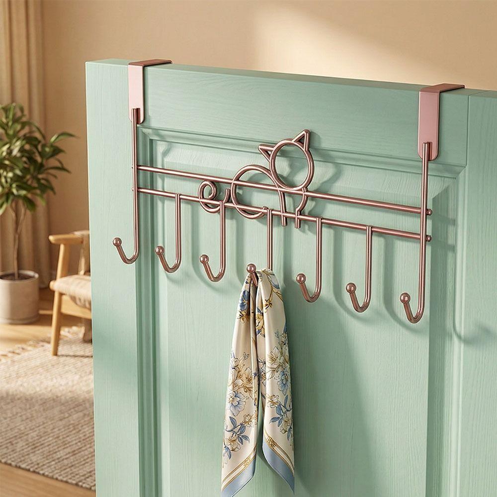 7 Hooks Over Door Hooks Space Saving Door Hanger Rack Door Storage Hook  Kitchen Organizer