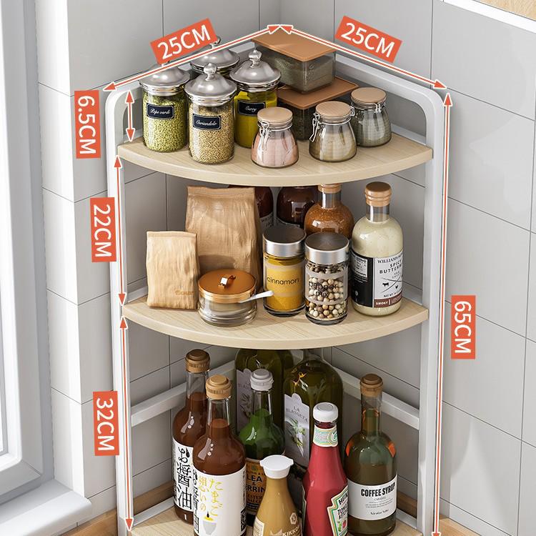 Corner Kitchen Storage Rack - Triangle Seasoning Organizer