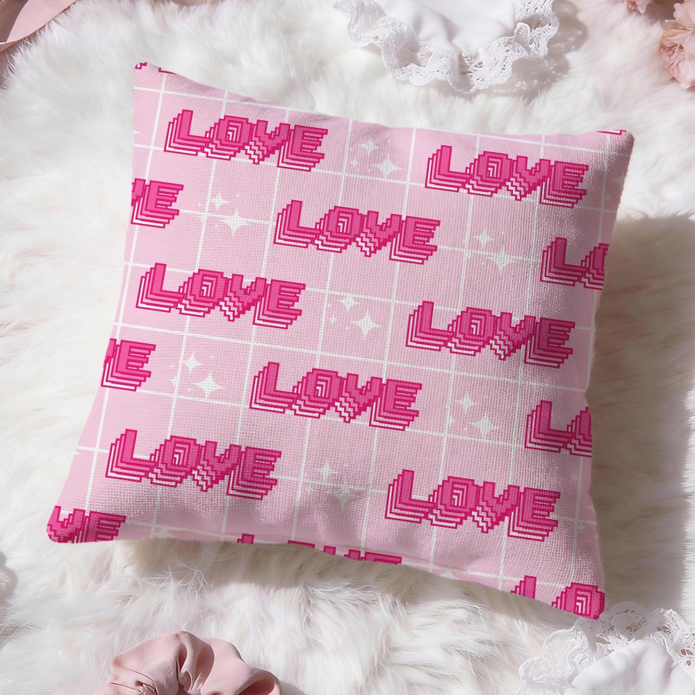 Cute Valentines Day Cushion Cover Premium Comfort Reversible Pillow Cove -Two In One Design for Any Room & Car Interior