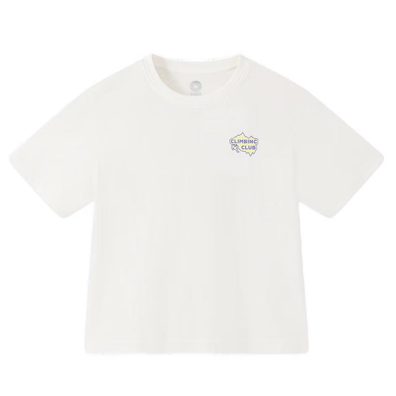 MQD Boys Glow-in-the-Dark Camping Graphic Cotton T-Shirt 170cm грязно-белый
