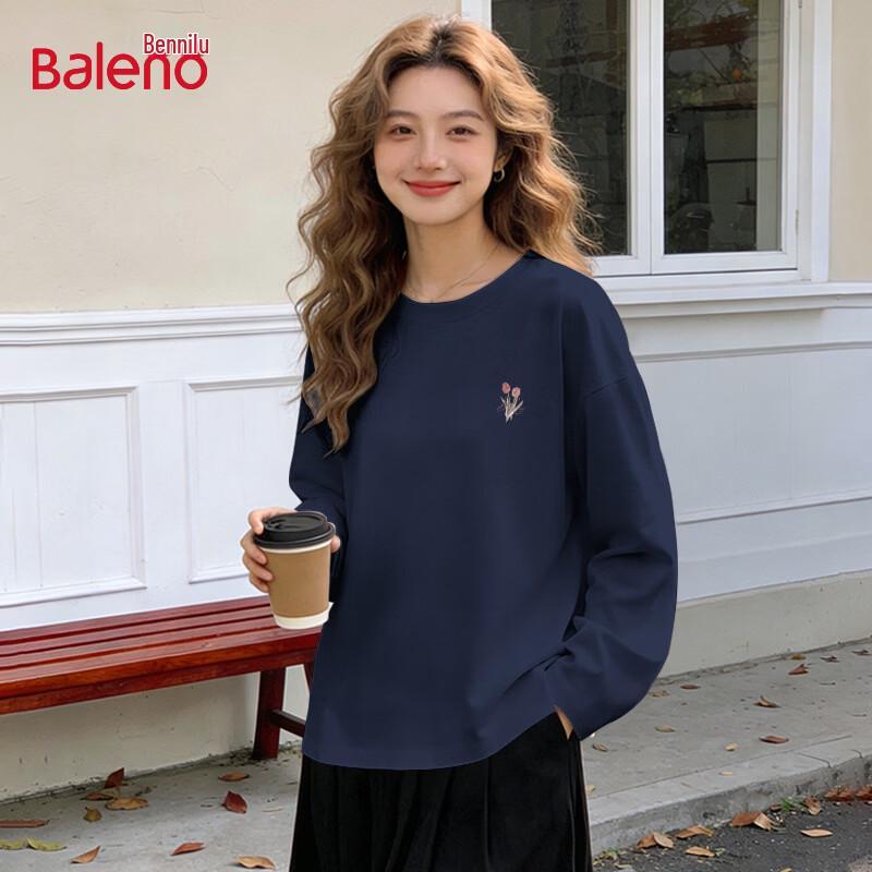 Baleno Women's 2026 Relaxed Fit Pure Cotton Long Sleeve T-Shirt