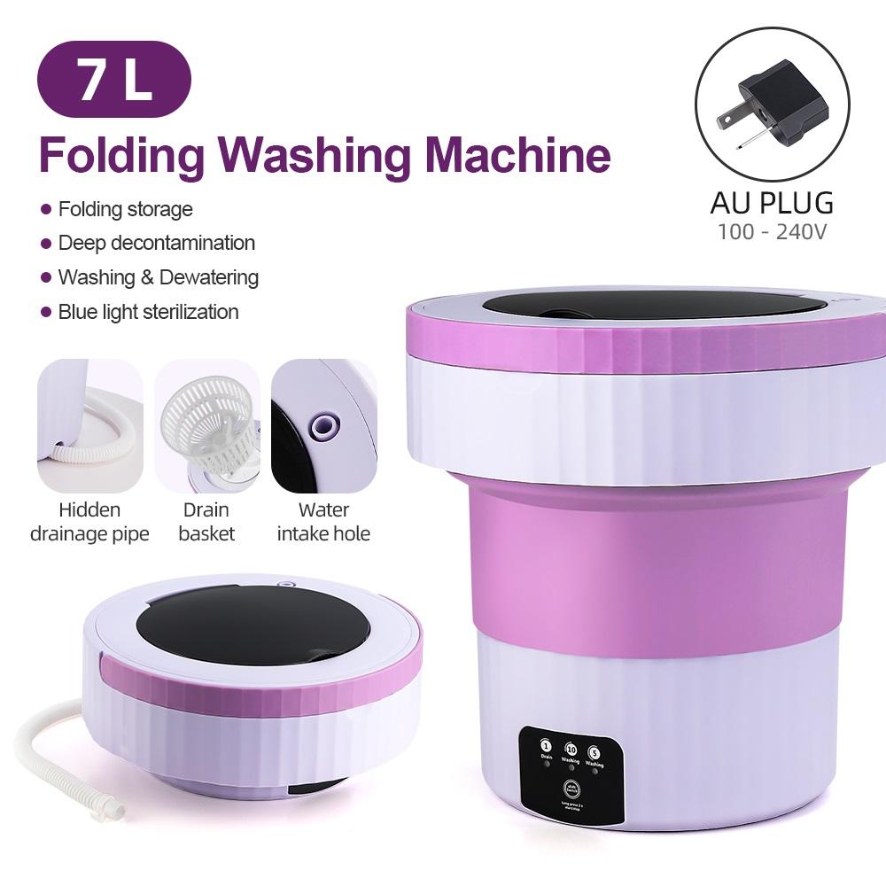 Mașină de spălat pliabilă mică 7L Mașină de spălat portabilă Moduri automate Rufe Haine Rufe Găleată pentru rufe Mașină de spălat