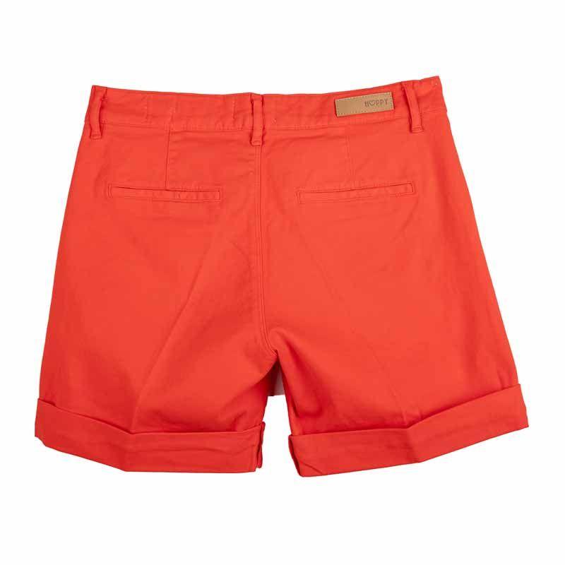 Canvas Pleated Shorts with Hems Woman HAPPY