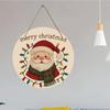 Vintage Santa Claus Print Round Wooden Hanging Plaque Natural Solid Wood Texture Wall Decor Door Sign Christmas Festive Home Gift Ornament