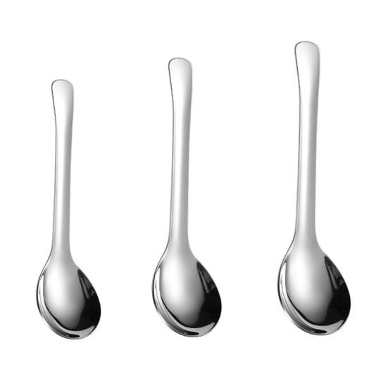 316 Stainless Steel Round Spoon with Deep Head Soup Ice Cream Spoon for Home Dishwasher Safe Rust-Proof Non-Slip Polished Camping Kitchenware