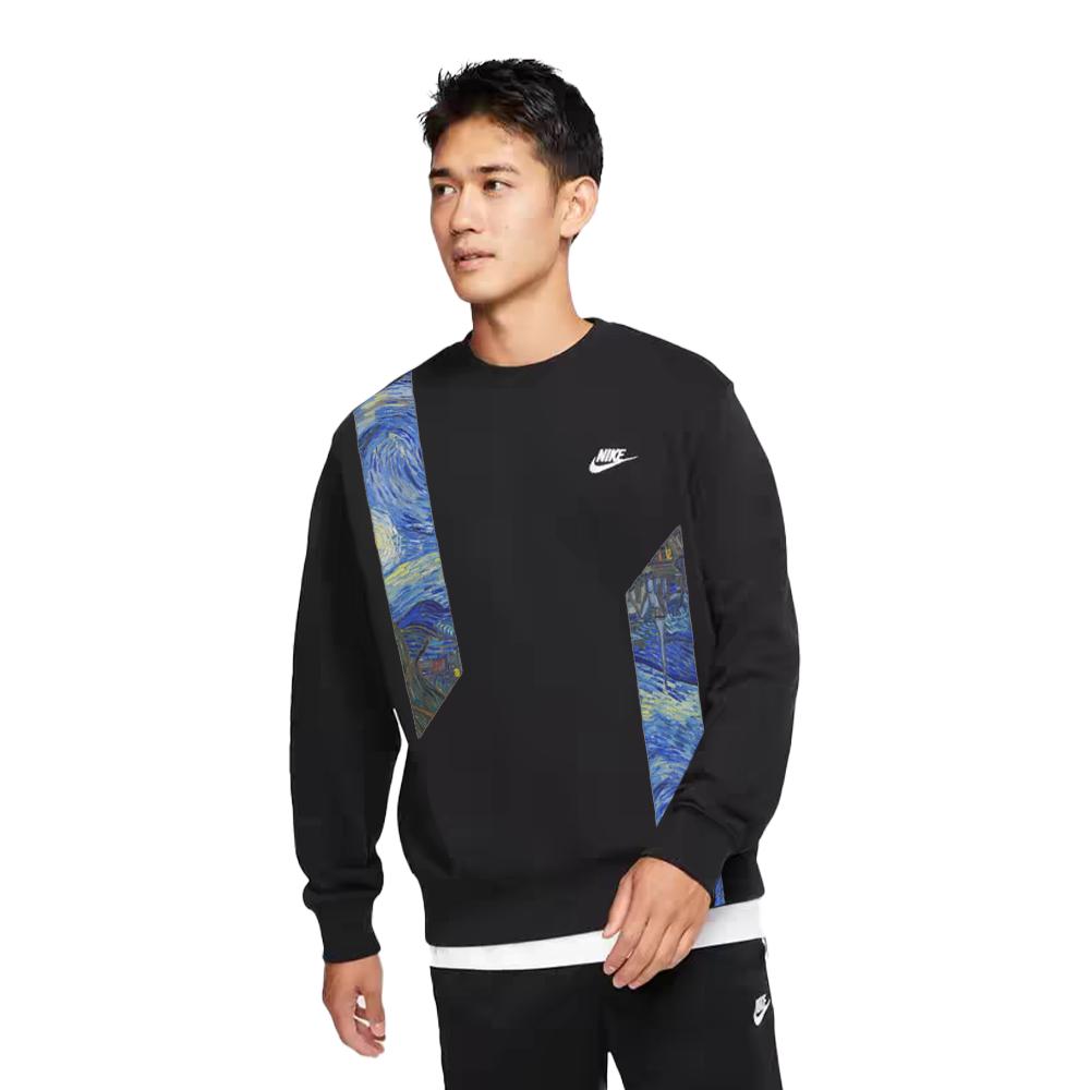 Nike Breathable Outdoor Artistic Creative Van Gogh Heart Empty Versatile Letter Logo Crewneck Sweatshirt Unisex Sweatshirt BV2667-010(TEAM702-A16)
