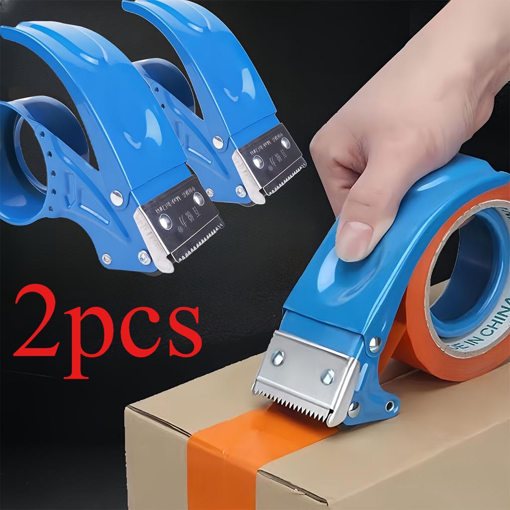 Heavy-Duty Metal Tape Dispenser Cutter - Manual Box Sealing Machine with Precision Cutting Edge,Compact Handheld Tape Dispenser for Shipping,Packaging