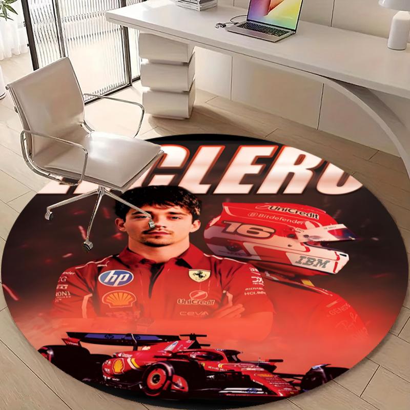 Personalized Charles Leclerc Round Chair Office Rug - Perfect for Mat, Office Chair & More - Ideal Gift for Birthdays and Holidays