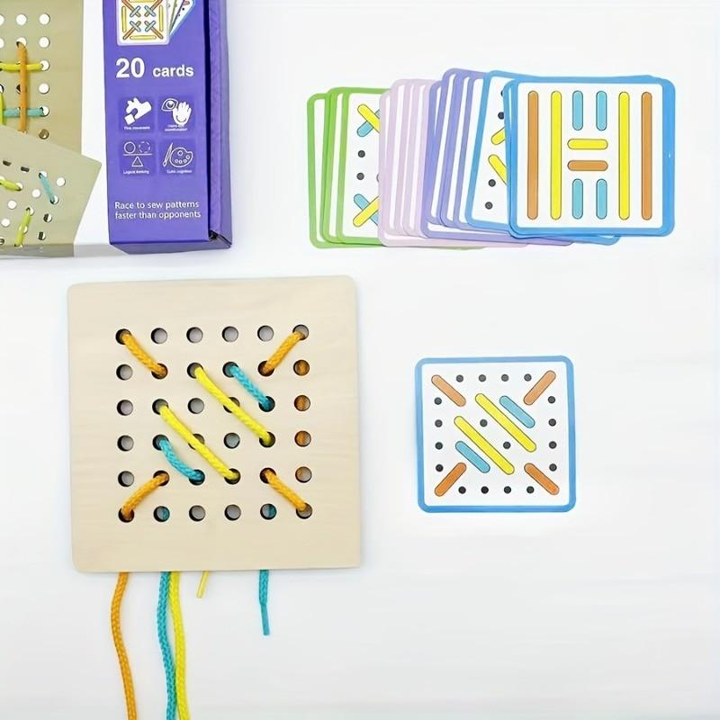 Dřevěná puzzle hračka pro děti, která podporuje mozek - zlepšuje soustředění, koordinaci rukou a očí a flexibilní myšlení