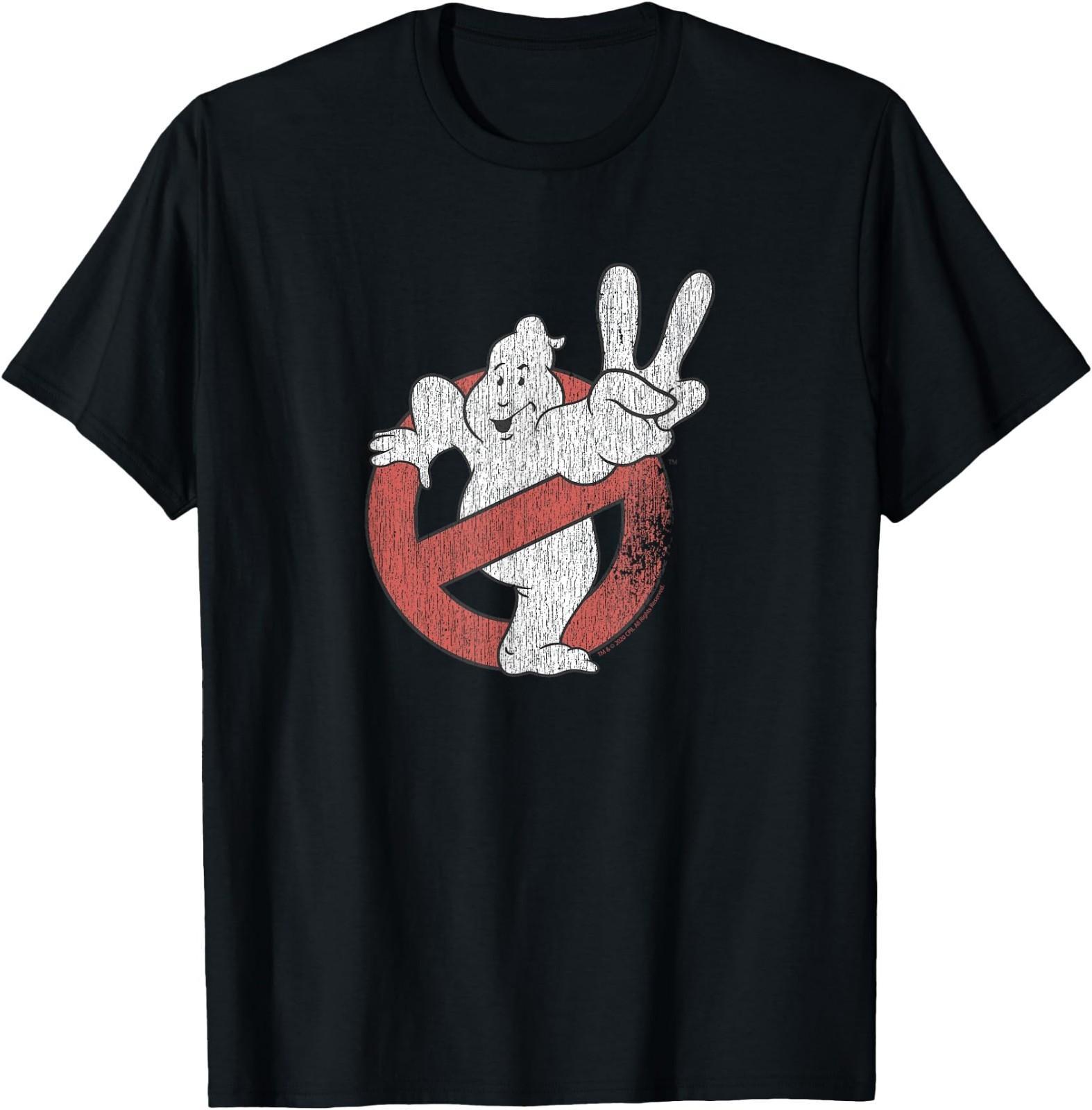 Ghostbusters Distressed Logo Ghostbusters II Retro Movie T-Shirt Mens Womens Tees Top 4XL