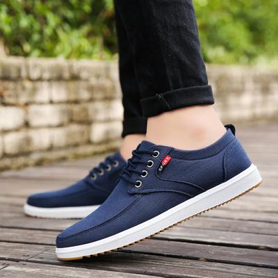 Herren Canvas Schuhe Mode Atmungsaktive Freizeitschuhe für Herren bequeme Herren Fahrschuhe Schnür-Sneaker