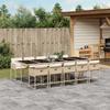 Vidaxl 11-Cz. Set di Mobili da Giardino con Cuscini, Beige, Polyrattan