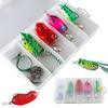 4Pcs Frog Fishing Lures Floating Frog Lures Kit with Spinner Blade Soft Oft Swimbaits Top Water Frog Lures for Salmon Catfish