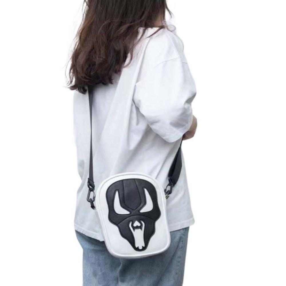 Square Halloween Skull Crossbody Bag Waterproof Halloween Ghost Skull Coin Purse Bag Men