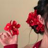 Lily Flower Hair Clip Plastic Flower Hair Claw For Women Girls Sweet Versatile Shark Clip Exquisite Hair Accessories