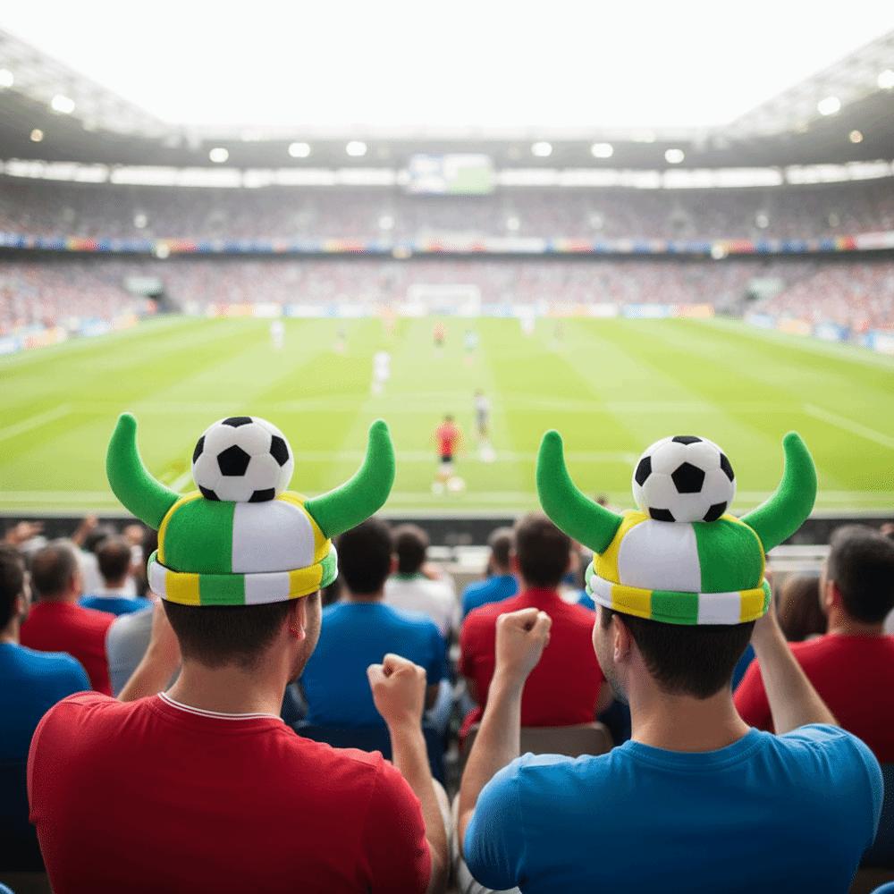 Vibrant Colors Ox Horn Football Cap Carnival Party Headwear  Stadium Match Cheering