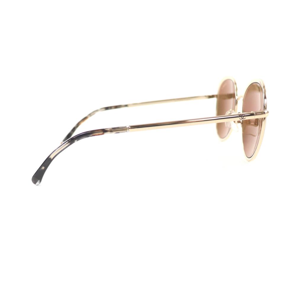 Excellent CHANEL sunglasses COCO Mark Boston Mirror Lens gold Women 4206 Used