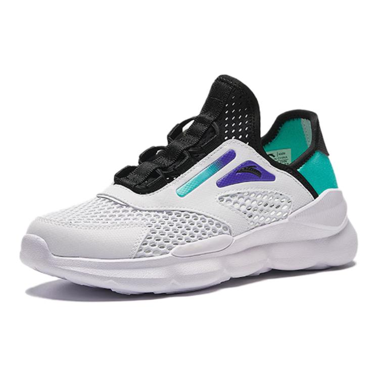 Anta Comfortable Versatile Non-Slip Shock Absorbing Low-Top Kids Running Shoes Kids sneaker White Black Green A312428821-1