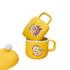 Mug Breakfast Cute Creative Hamburger Ceramic Cup with Lid Toast Fried Egg Cartoon High Value Gift