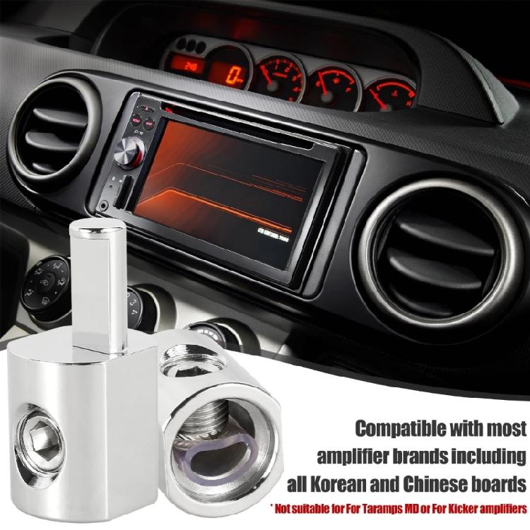 2Pcs Heavy Duty Tool Less 0GA to 4GA Vehicle Stereo Wire Terminals Adapters for Hassle Less Speaker System Installation