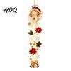 Handmade Look Xmas Ornament Glowing Christmas Door Hanger Crochet Spiral with LED Lights Snowman Santa Reindeer Lighted Holiday Hanger Angel