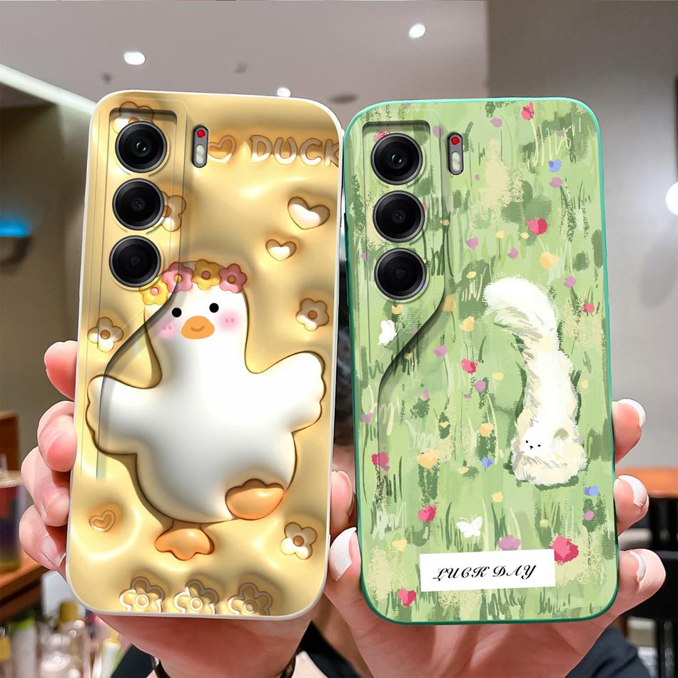 For Tecno Camon 40 Pro Phone Case Cute Animals Soft Back Cover Liquid Silicone Phone Shell For Camon40 Pro 4G 5G Anti Drop Funda