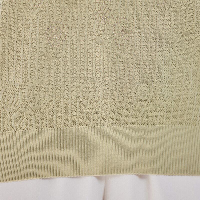 Vergangenes Damen Sommer Dünnstrick V-Ausschnitt T-Shirt