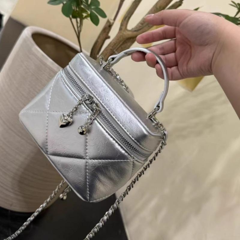 Portable Box Bag Small and Versatile Classic Rhombus Chain Bag Simple Texture Shoulder Messenger Bag