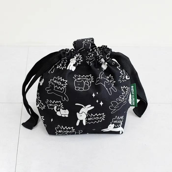[BFMA P.STUDIO] Miyao Cat Pattern String Tote Bag
