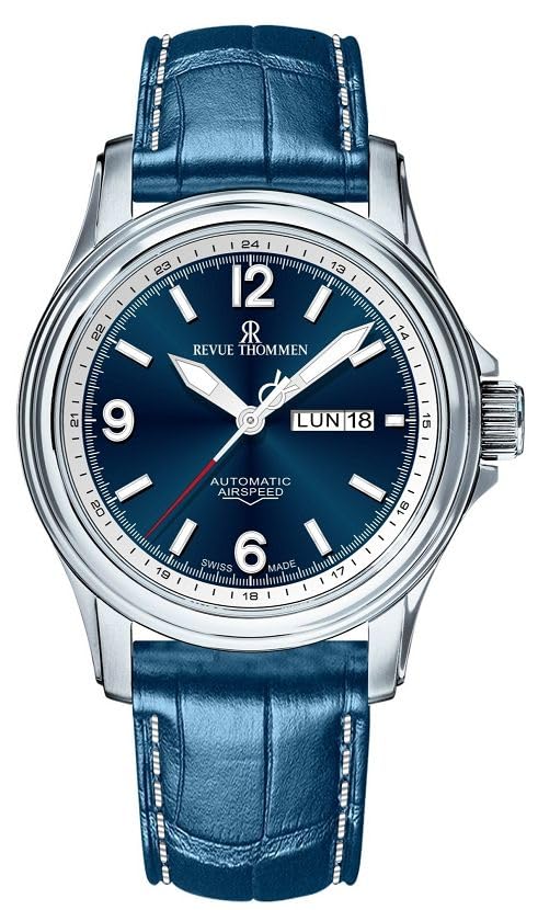 

Revue Thommen Automatic Swiss Blue Men s Day-Date Watch, Made, 16040.2335, синій