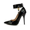Gesperrter Stiletto-Absatz, 12 cm, spitze Damenschuhe, modische High Heels