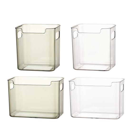 Yousheng Cooling Clear Storage Boxes Extra-Thick Shatterproof PET Containers with Handles Stackable Refrigerator