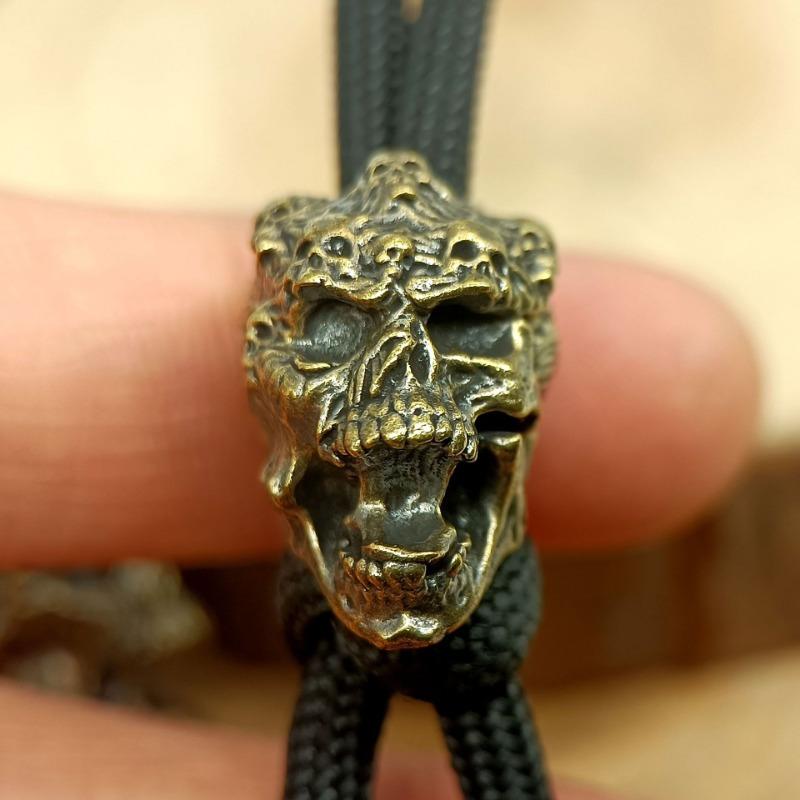 Outdoors Tool Brass Skull To Shout Model Knife Beads Lanyard Pendant Backpack Bracelet Necklace Keychain DIY Accessories