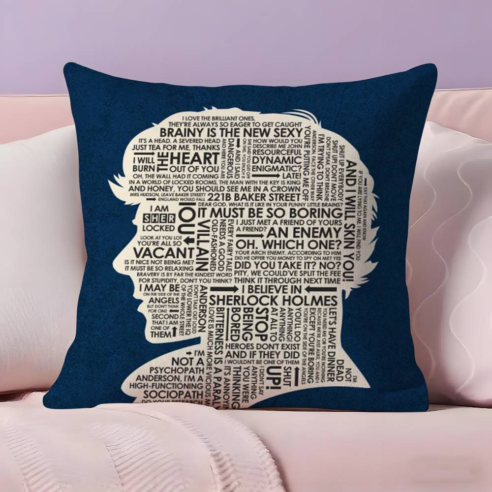 Classic TV S-Sherlock H-Holmes Pillow Case Ultra Soft Skin Friendly Fabric Cloud Like Comfort & Concealed Zipper