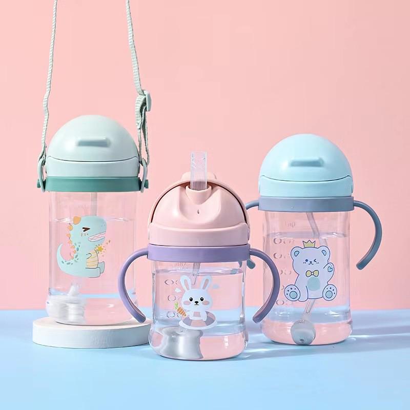 Children's 250ml Straw Sippy Cup with Handle - PC Plastic