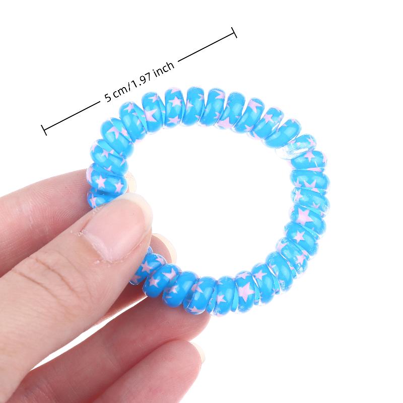 6Pcs Vibrant Playful Gradient Color Phone Line For Girls High Elasticity Headband Tied Bun Hair Loop Rubber Band Headband