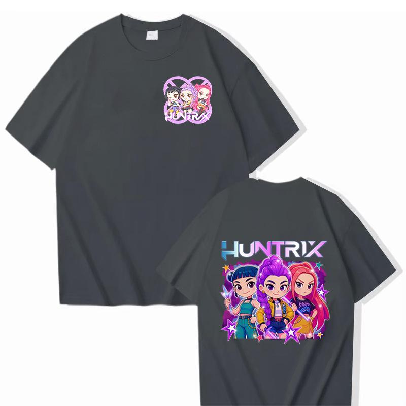 Movie KPop Demon Hunters Rumi Mira Zoey Derpy Tiger Double Sided Print T-shirts Men Women Fashion Casual T Shirt 16 Colors